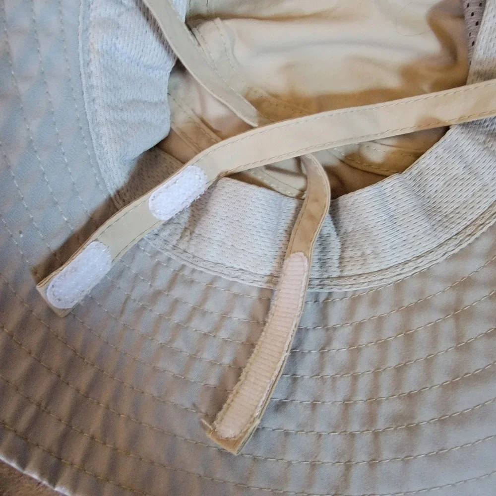REI Sun Hat Kids 7Y-14Y Beige Excellent Mesh Vented Wide Brim Boonie